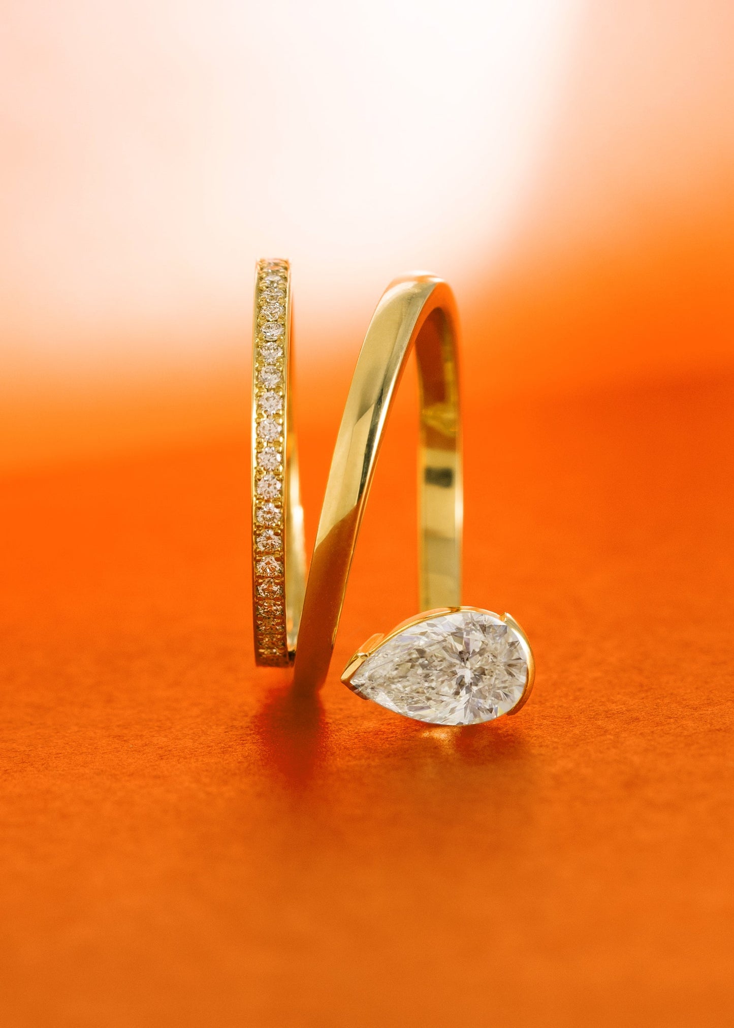 Moval Swirl Semi Pave Engagement Ring – 2.5 CT Lab Grown Diamond