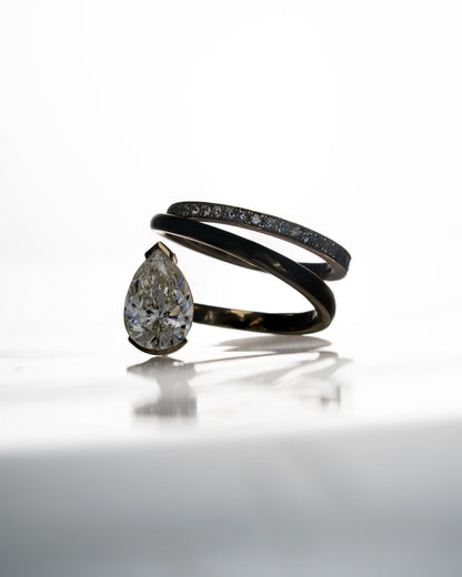 Moval Swirl Semi Pave Engagement Ring – 2.5 CT Lab Grown Diamond