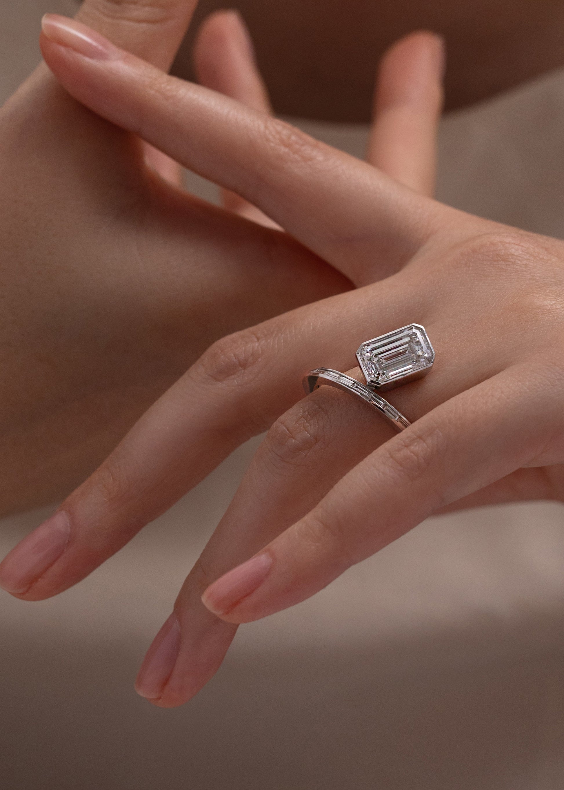 Moval Swirl Semi Pave Engagement Ring – 2.5 CT Lab Grown Diamond