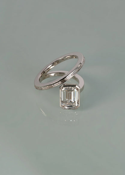 Moval Swirl Semi Pave Engagement Ring – 2.5 CT Lab Grown Diamond