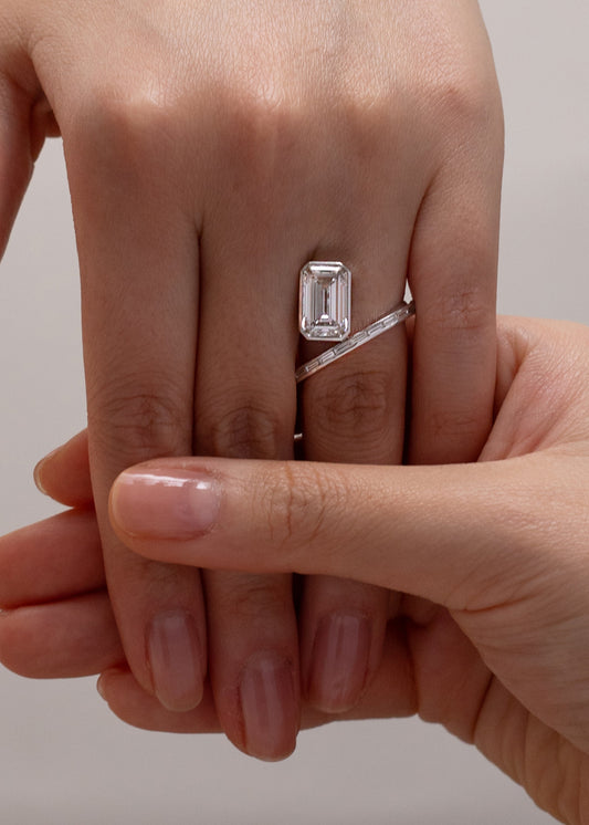 Moval Swirl Semi Pave Engagement Ring – 2.5 CT Lab Grown Diamond