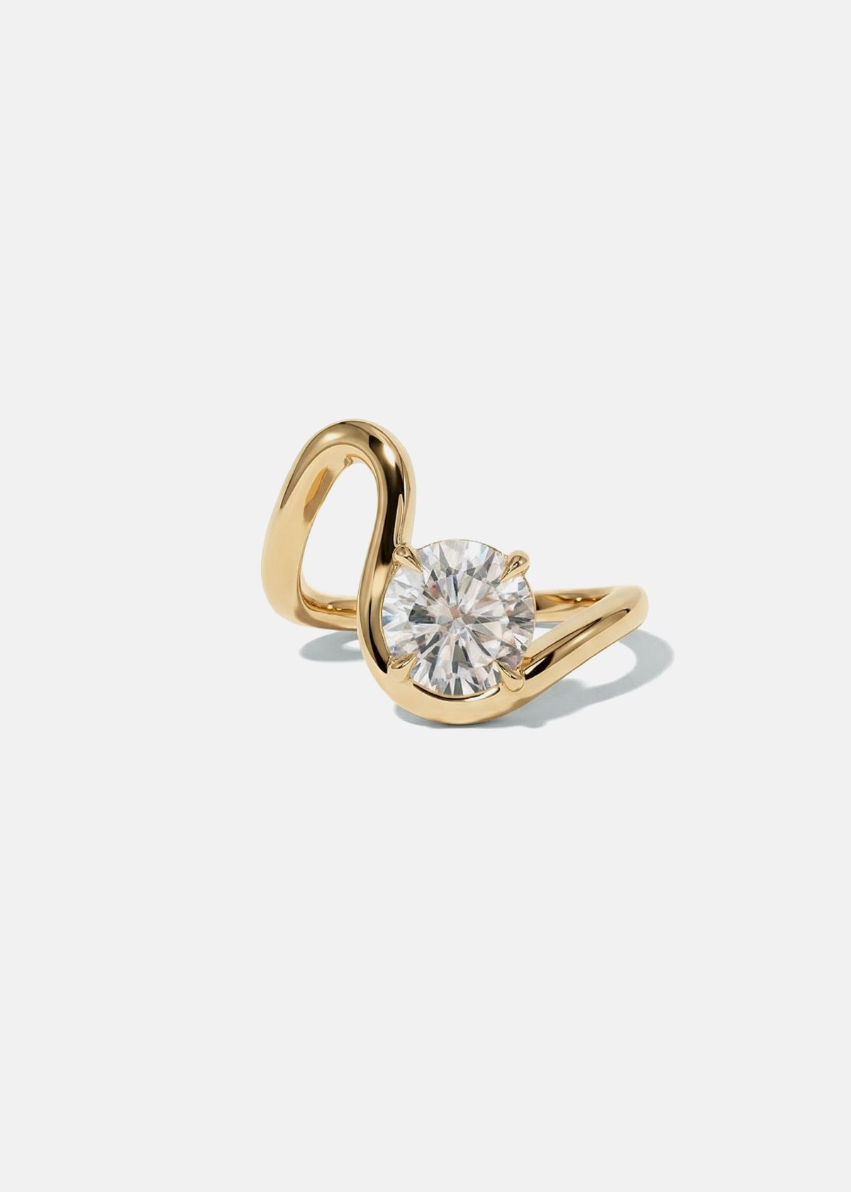 Moval Swirl Semi Pave Engagement Ring – 2.5 CT Lab Grown Diamond