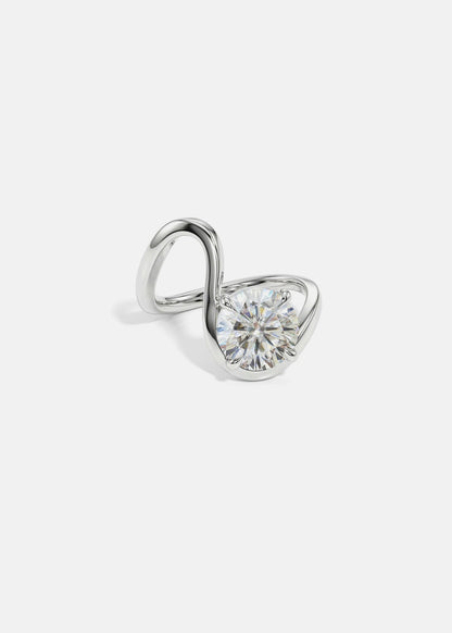 Moval Swirl Semi Pave Engagement Ring – 2.5 CT Lab Grown Diamond