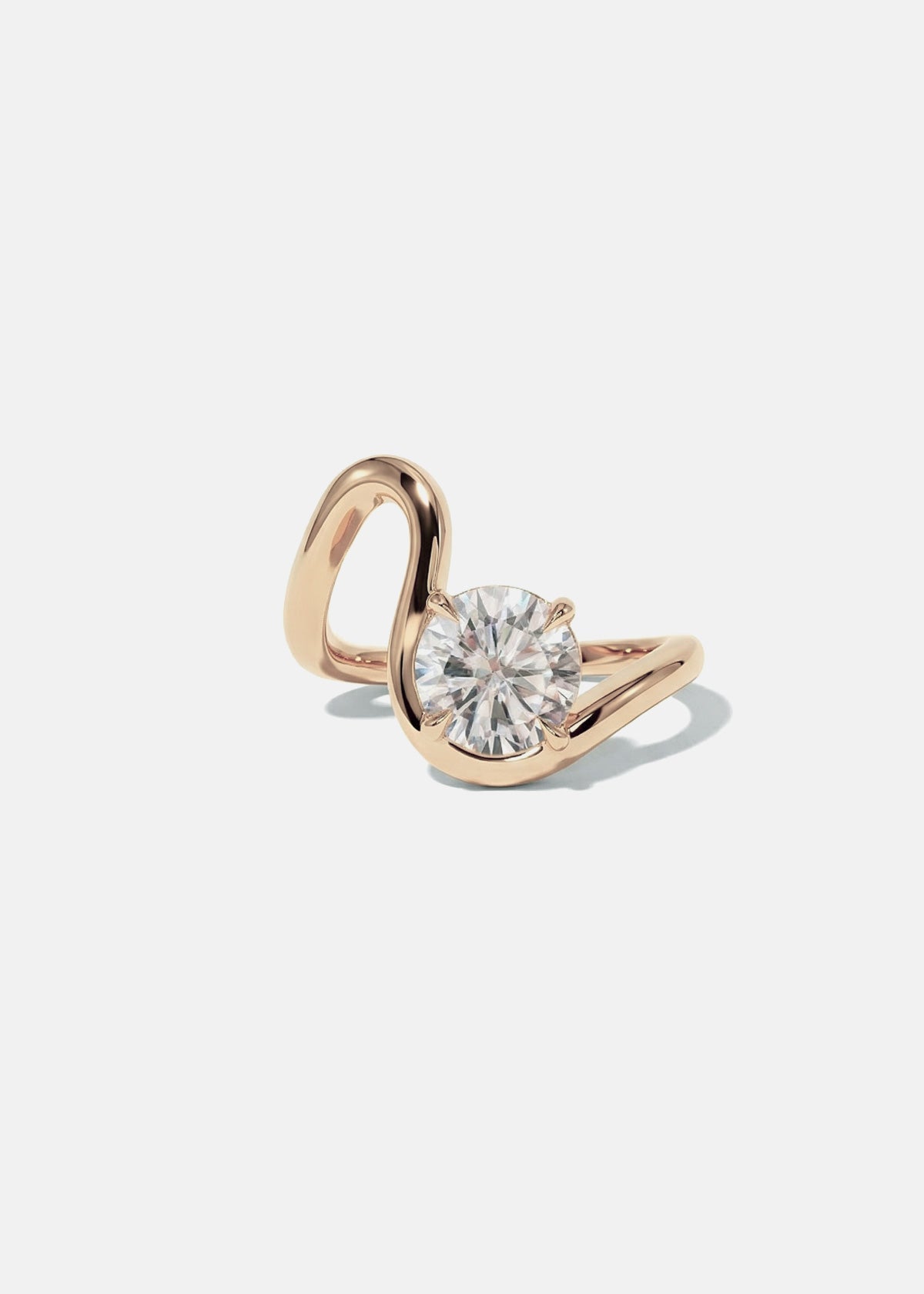 Moval Swirl Semi Pave Engagement Ring – 2.5 CT Lab Grown Diamond