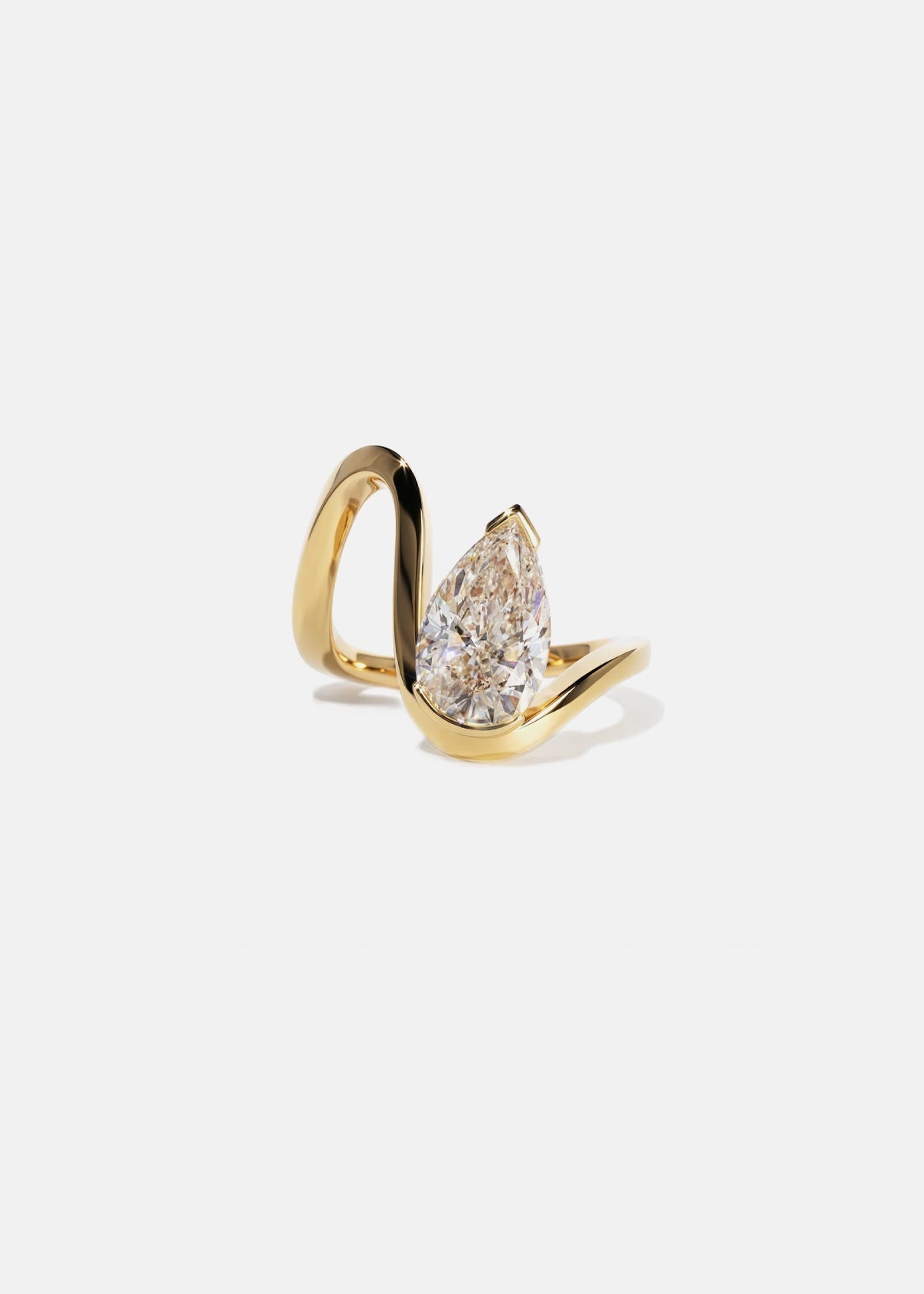 Moval Swirl Semi Pave Engagement Ring – 2.5 CT Lab Grown Diamond