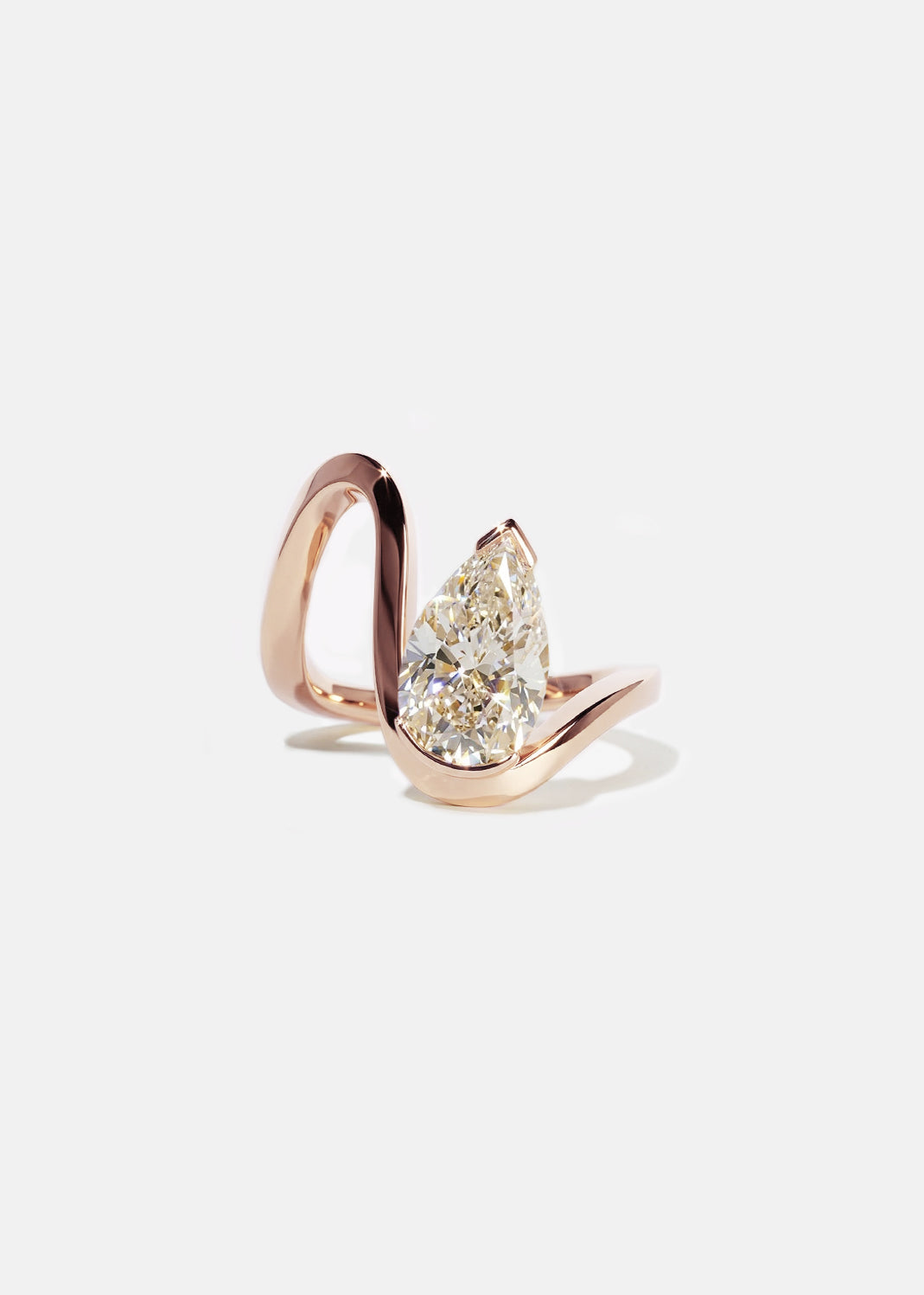 Moval Swirl Semi Pave Engagement Ring – 2.5 CT Lab Grown Diamond