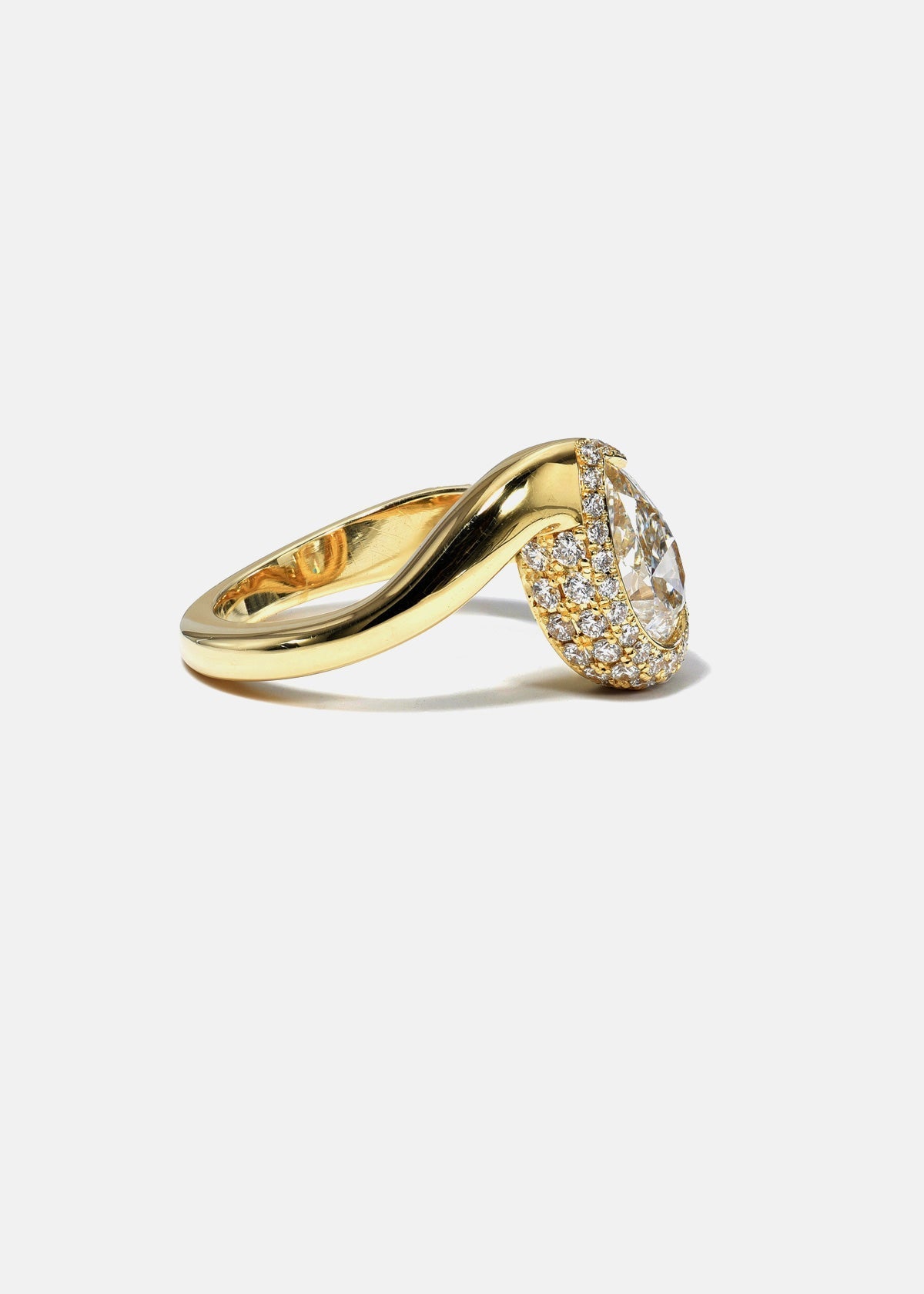 Moval Swirl Semi Pave Engagement Ring – 2.5 CT Lab Grown Diamond