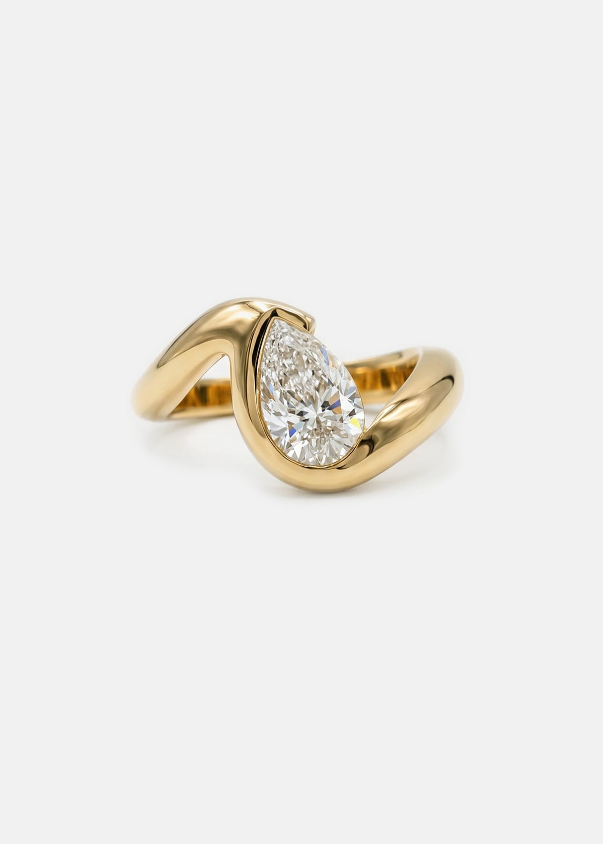 Moval Swirl Semi Pave Engagement Ring – 2.5 CT Lab Grown Diamond