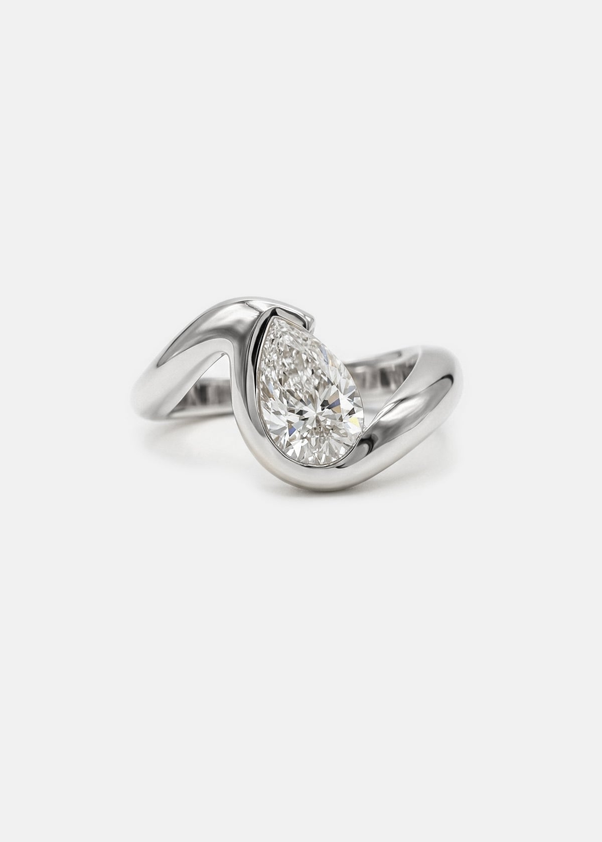 Moval Swirl Semi Pave Engagement Ring – 2.5 CT Lab Grown Diamond
