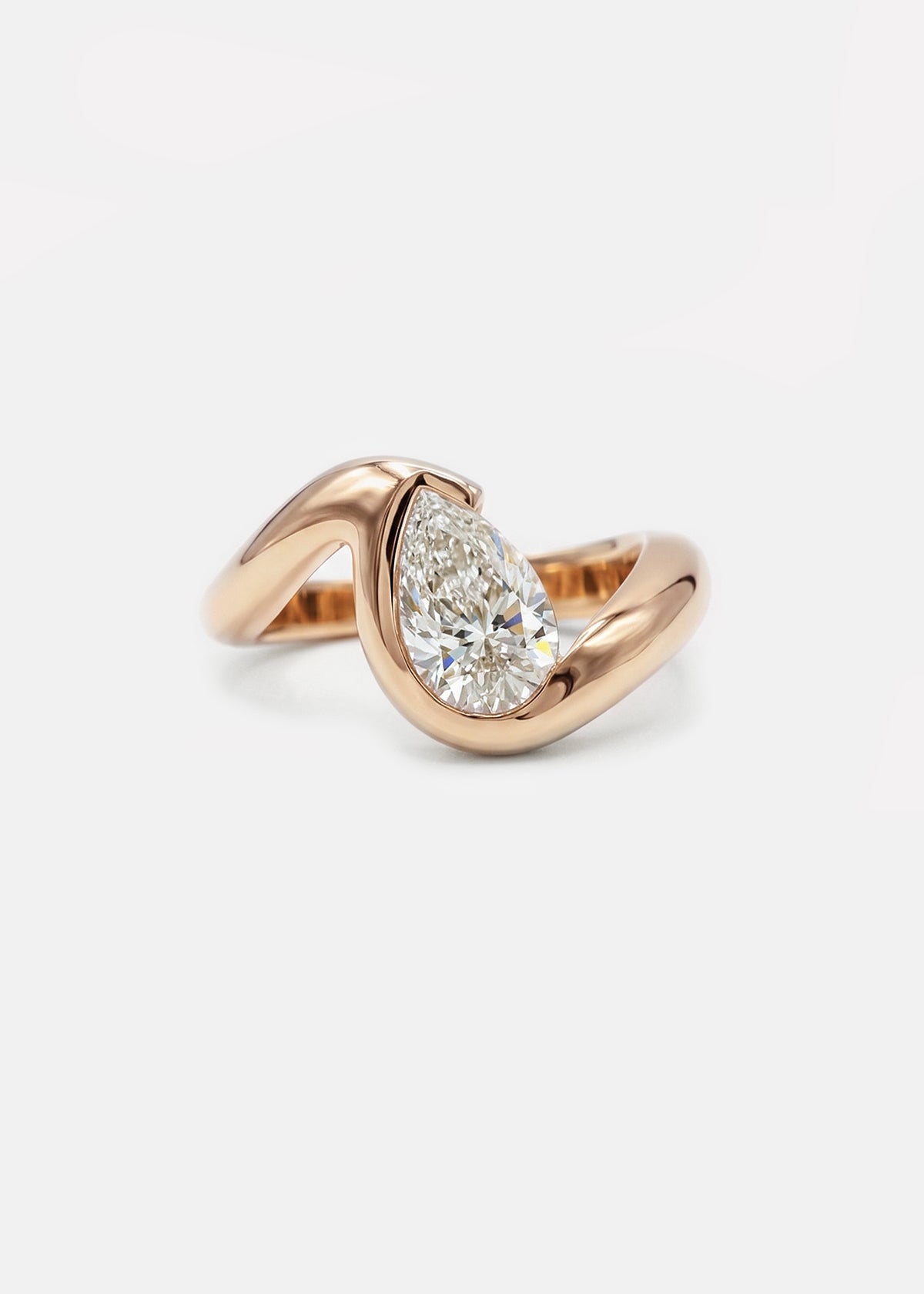 Moval Swirl Semi Pave Engagement Ring – 2.5 CT Lab Grown Diamond
