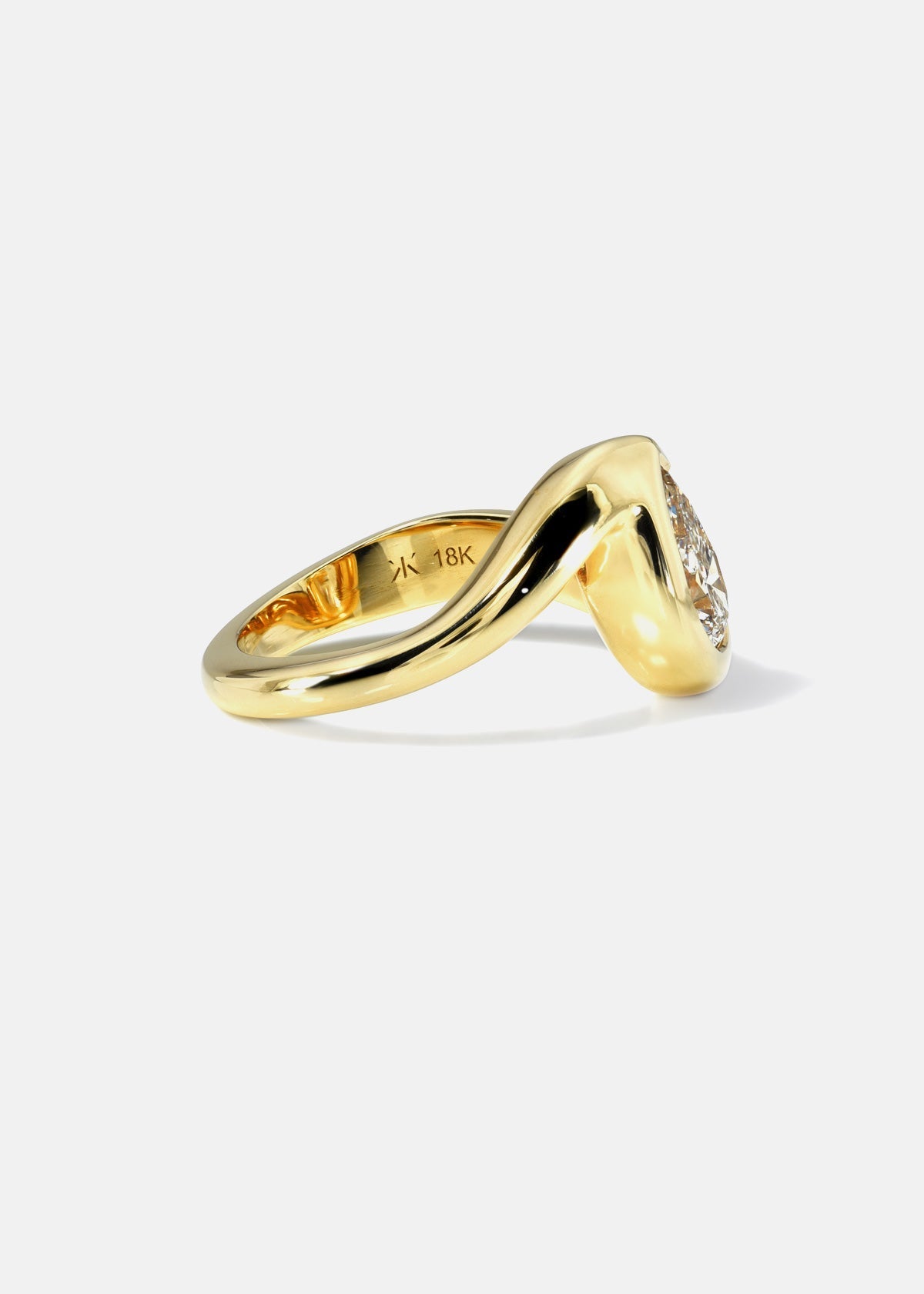 Moval Swirl Semi Pave Engagement Ring – 2.5 CT Lab Grown Diamond