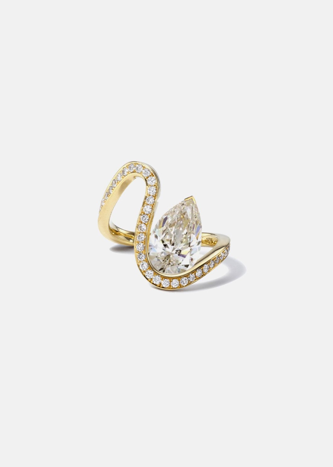 Moval Swirl Semi Pave Engagement Ring – 2.5 CT Lab Grown Diamond
