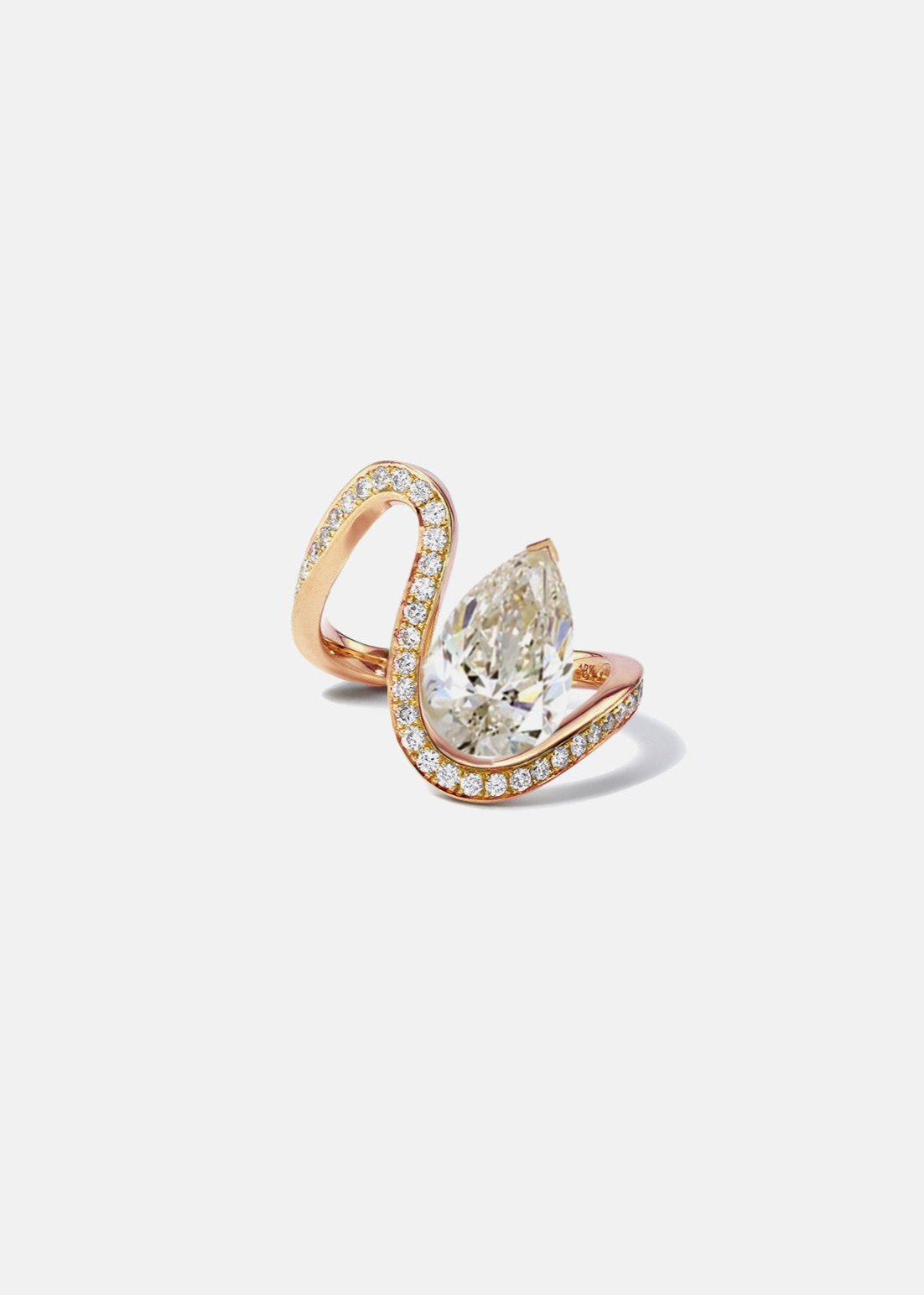Moval Swirl Semi Pave Engagement Ring – 2.5 CT Lab Grown Diamond