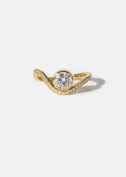 Moval Swirl Semi Pave Engagement Ring – 2.5 CT Lab Grown Diamond