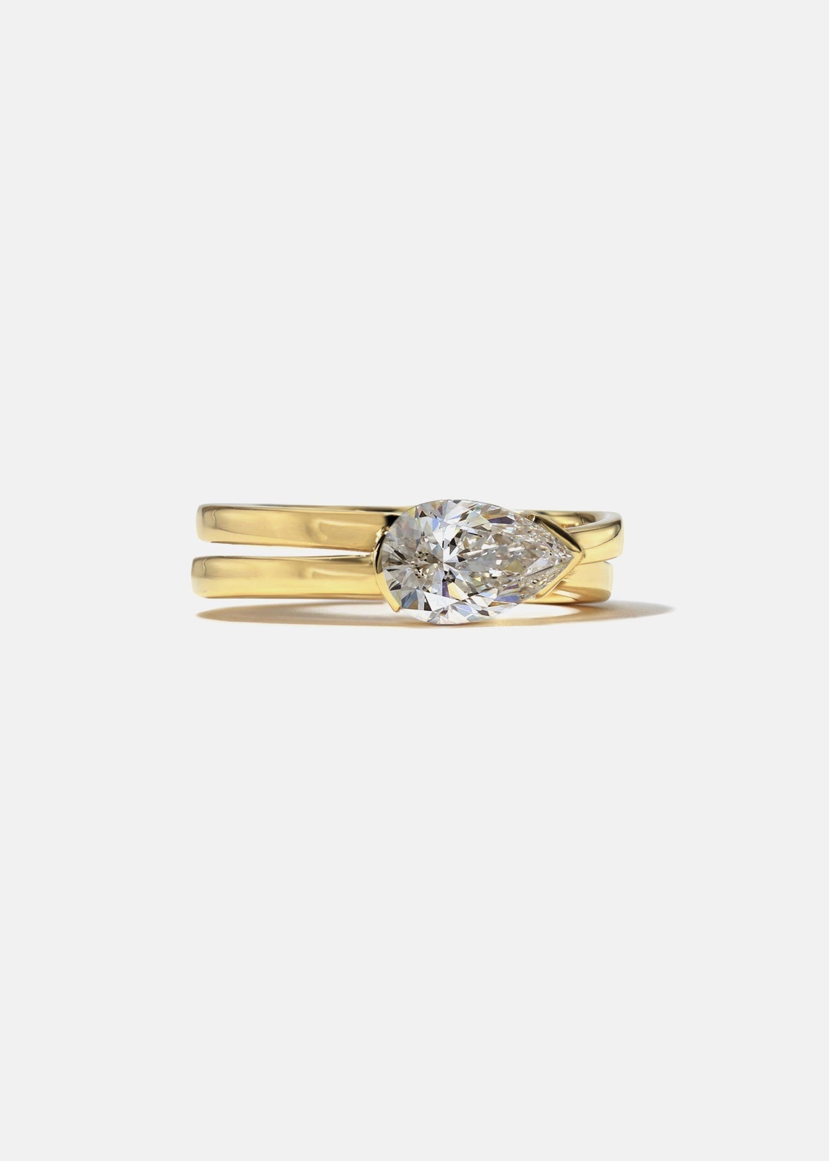 Moval Swirl Semi Pave Engagement Ring – 2.5 CT Lab Grown Diamond