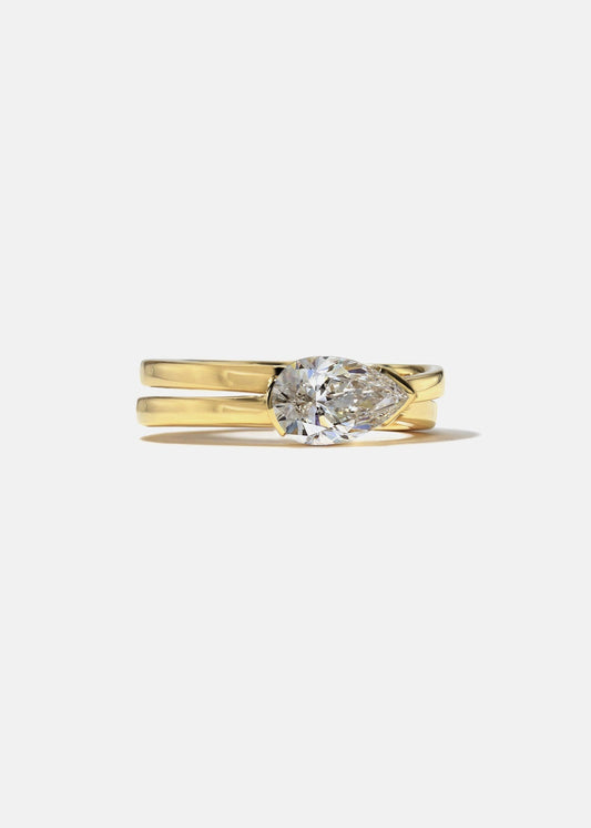 Moval Swirl Semi Pave Engagement Ring – 2.5 CT Lab Grown Diamond