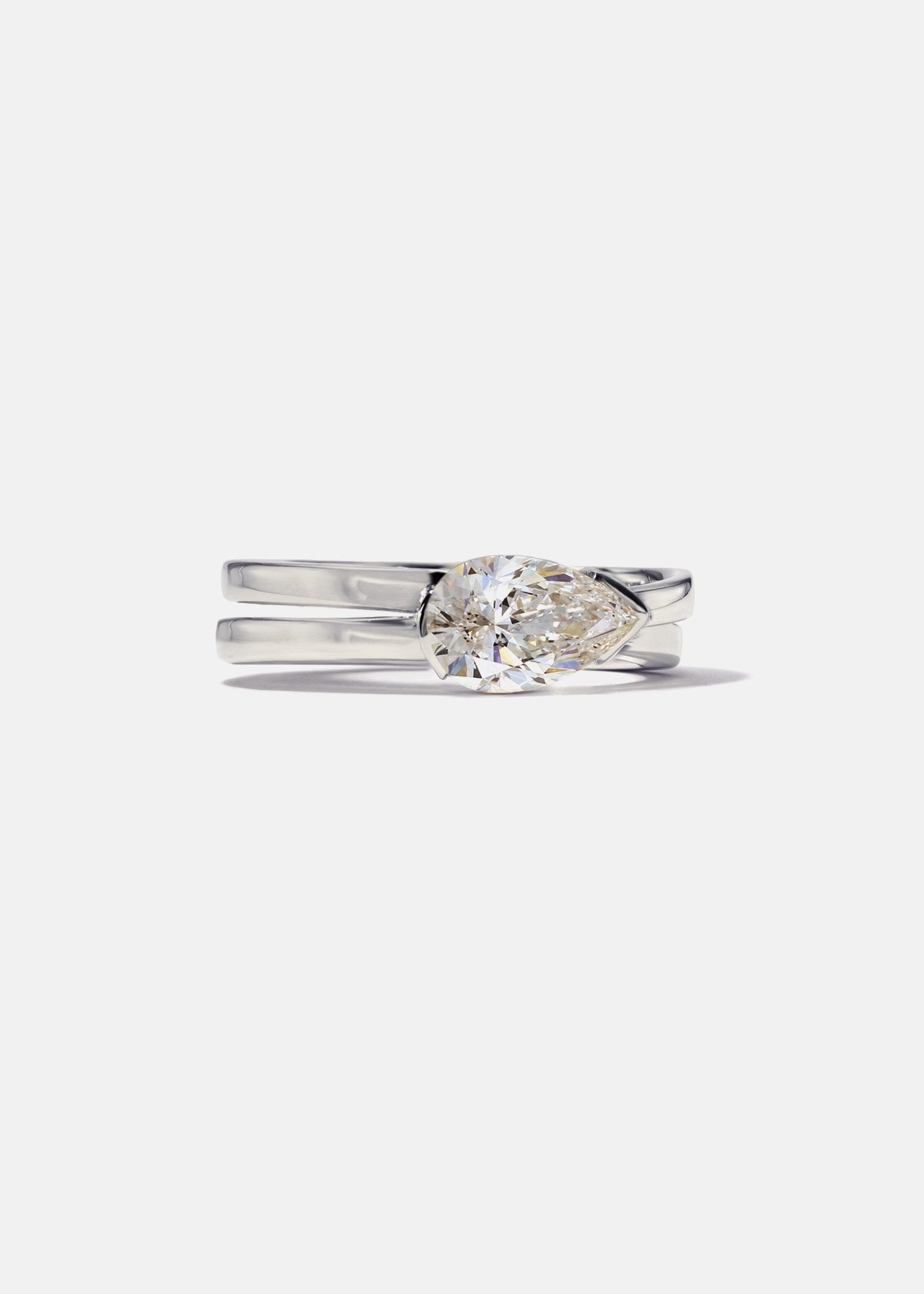 Moval Swirl Semi Pave Engagement Ring – 2.5 CT Lab Grown Diamond