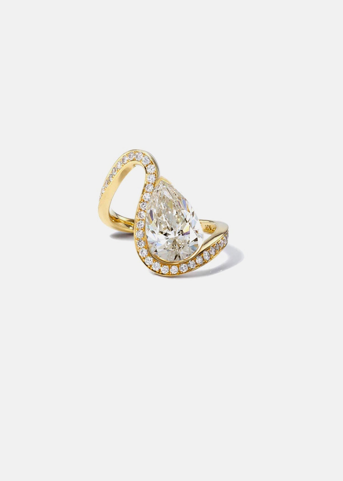 Moval Swirl Semi Pave Engagement Ring – 2.5 CT Lab Grown Diamond