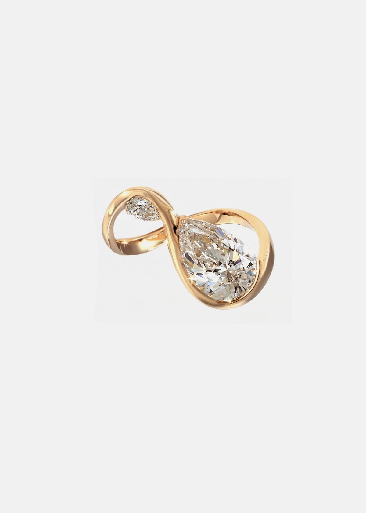 Moval Swirl Semi Pave Engagement Ring – 2.5 CT Lab Grown Diamond