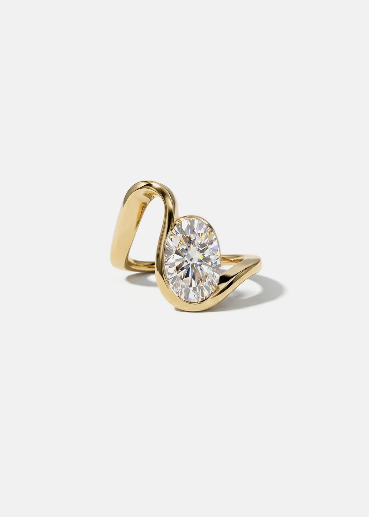 Moval Swirl Semi Pave Engagement Ring – 2.5 CT Lab Grown Diamond