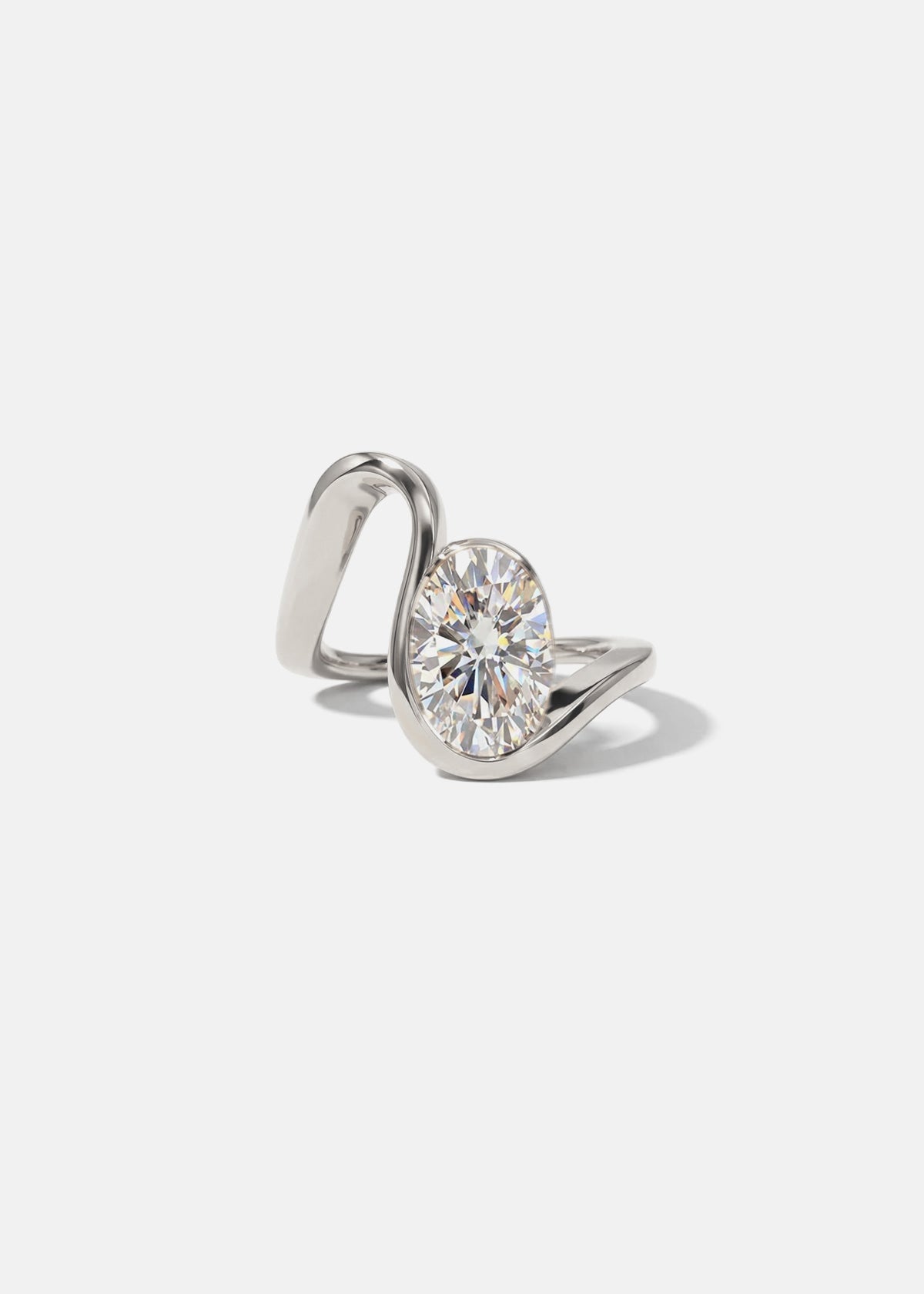 Moval Swirl Semi Pave Engagement Ring – 2.5 CT Lab Grown Diamond