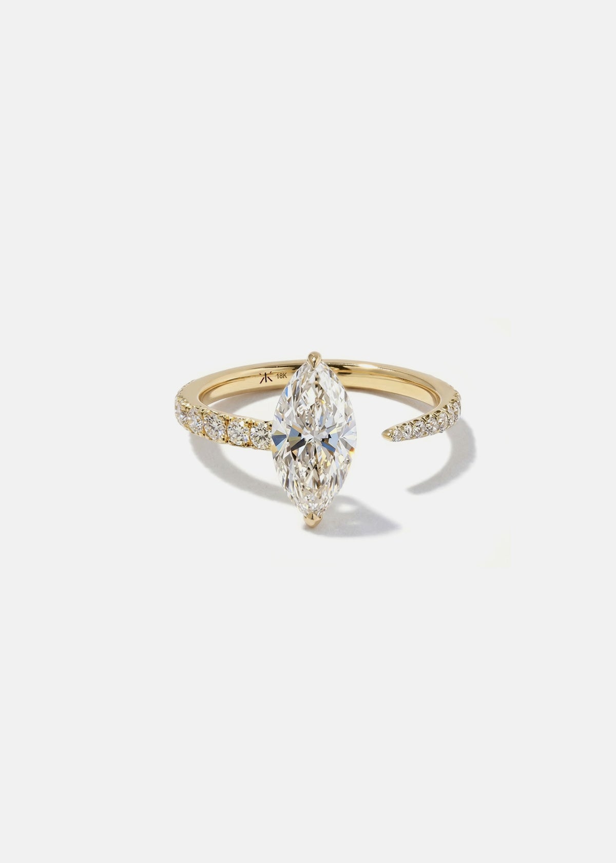 Moval Swirl Semi Pave Engagement Ring – 2.5 CT Lab Grown Diamond