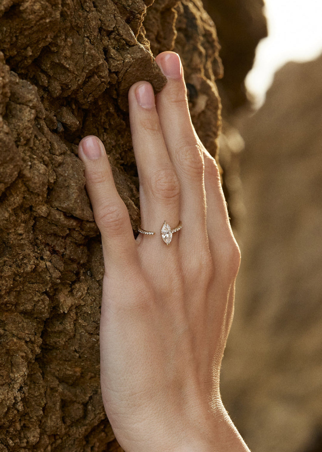 Moval Swirl Semi Pave Engagement Ring – 2.5 CT Lab Grown Diamond