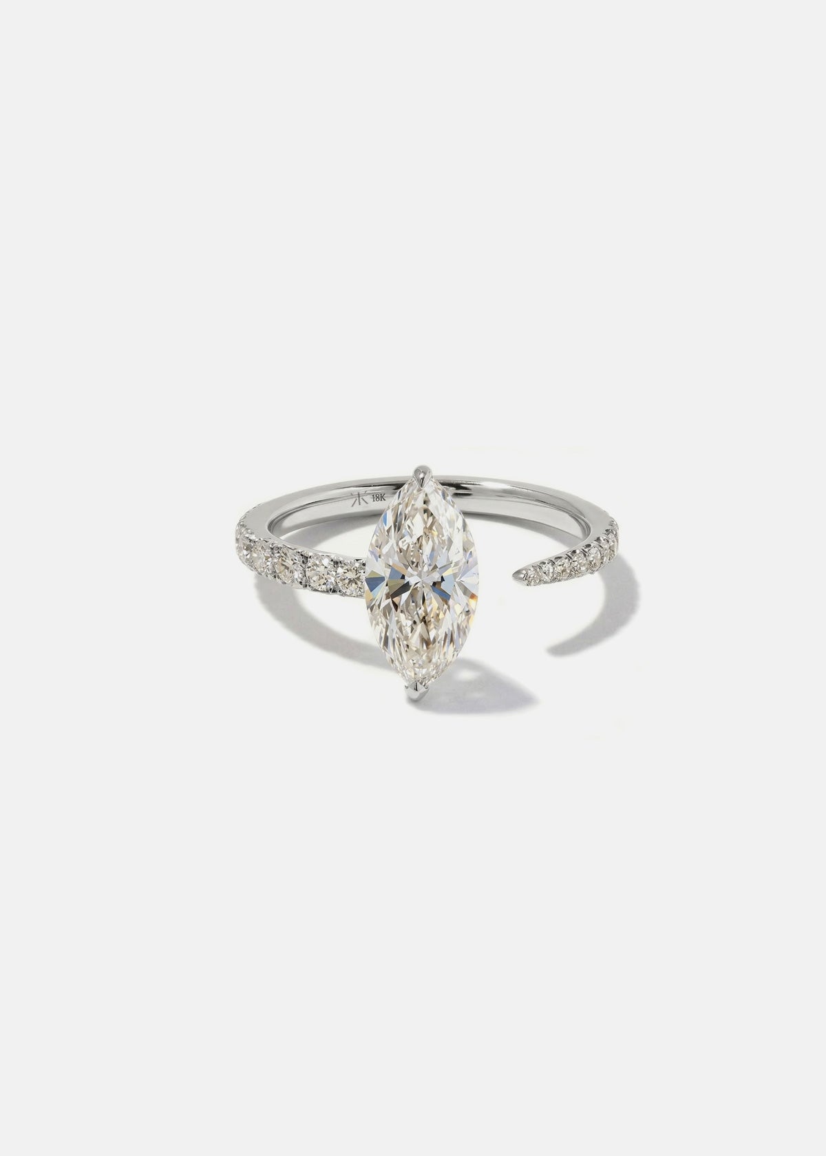 Moval Swirl Semi Pave Engagement Ring – 2.5 CT Lab Grown Diamond