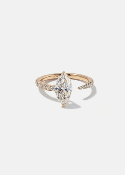 Moval Swirl Semi Pave Engagement Ring – 2.5 CT Lab Grown Diamond