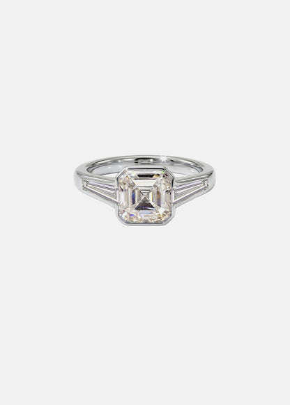Moval Swirl Semi Pave Engagement Ring – 2.5 CT Lab Grown Diamond