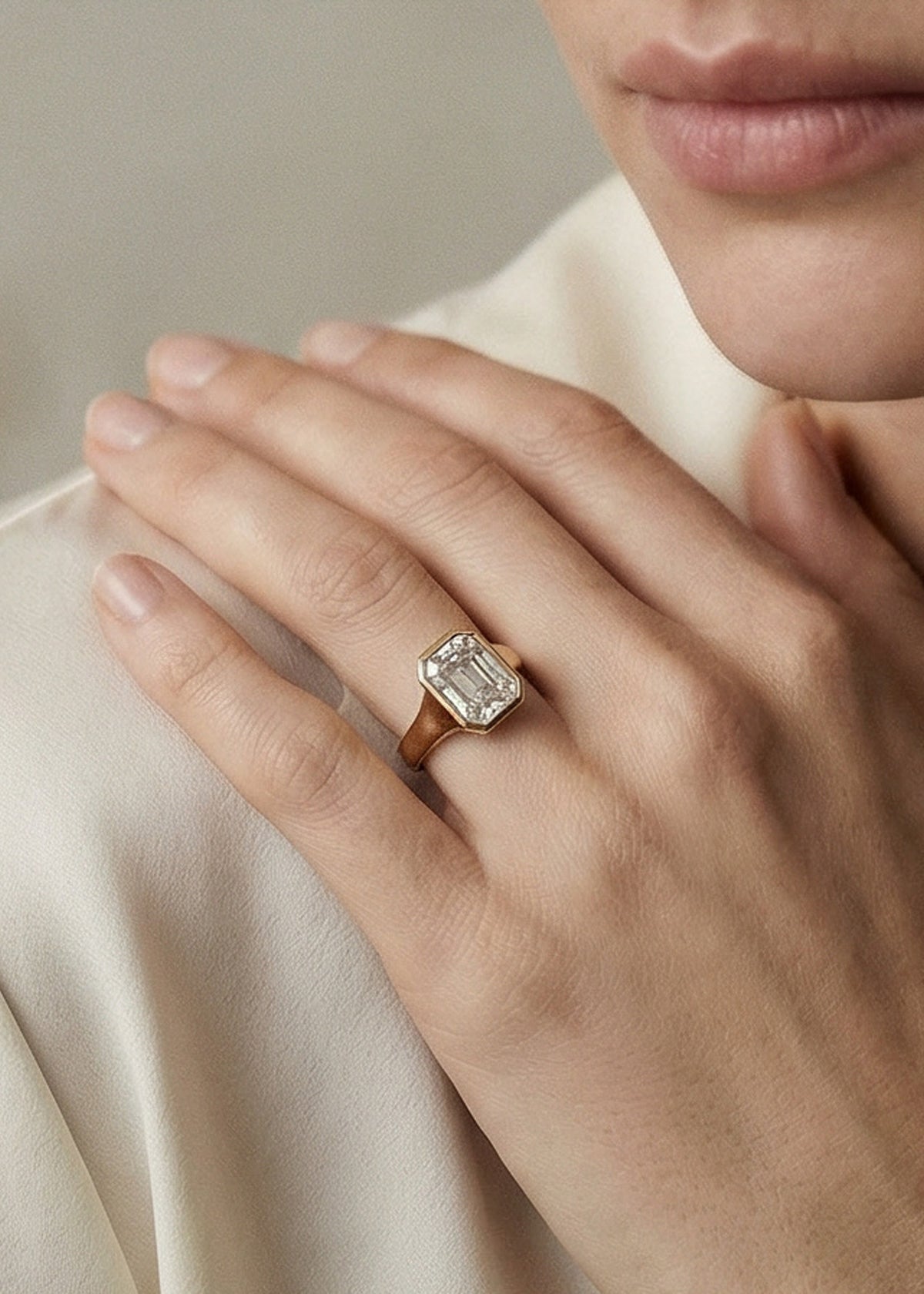 Moval Swirl Semi Pave Engagement Ring – 2.5 CT Lab Grown Diamond