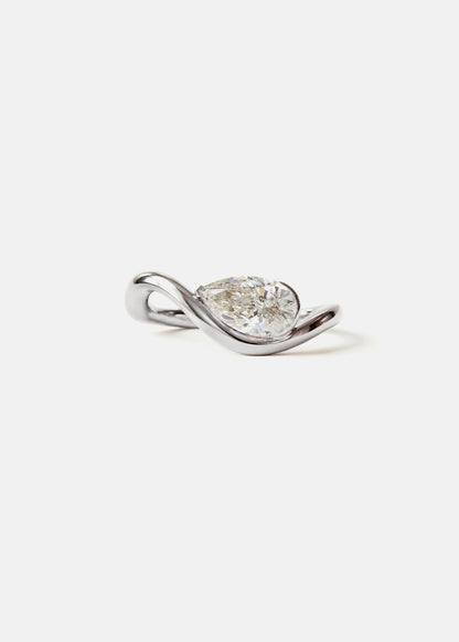 Moval Swirl Semi Pave Engagement Ring – 2.5 CT Lab Grown Diamond