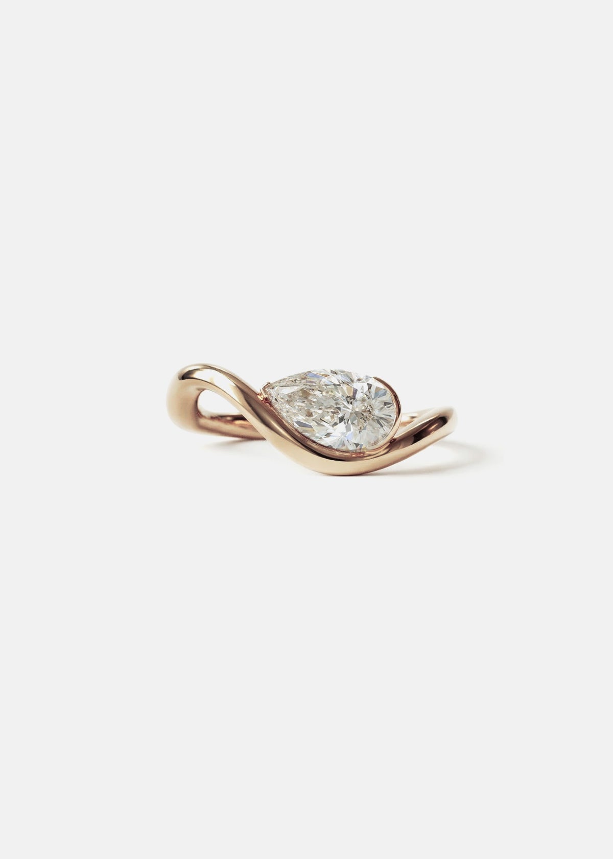 Moval Swirl Semi Pave Engagement Ring – 2.5 CT Lab Grown Diamond