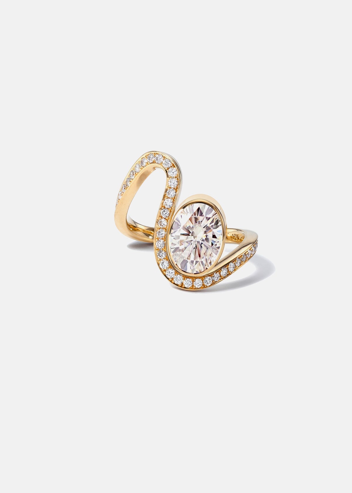 Moval Swirl Semi Pave Engagement Ring – 2.5 CT Lab Grown Diamond