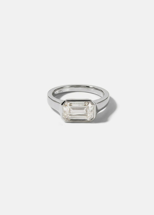 Moval Swirl Semi Pave Engagement Ring – 2.5 CT Lab Grown Diamond