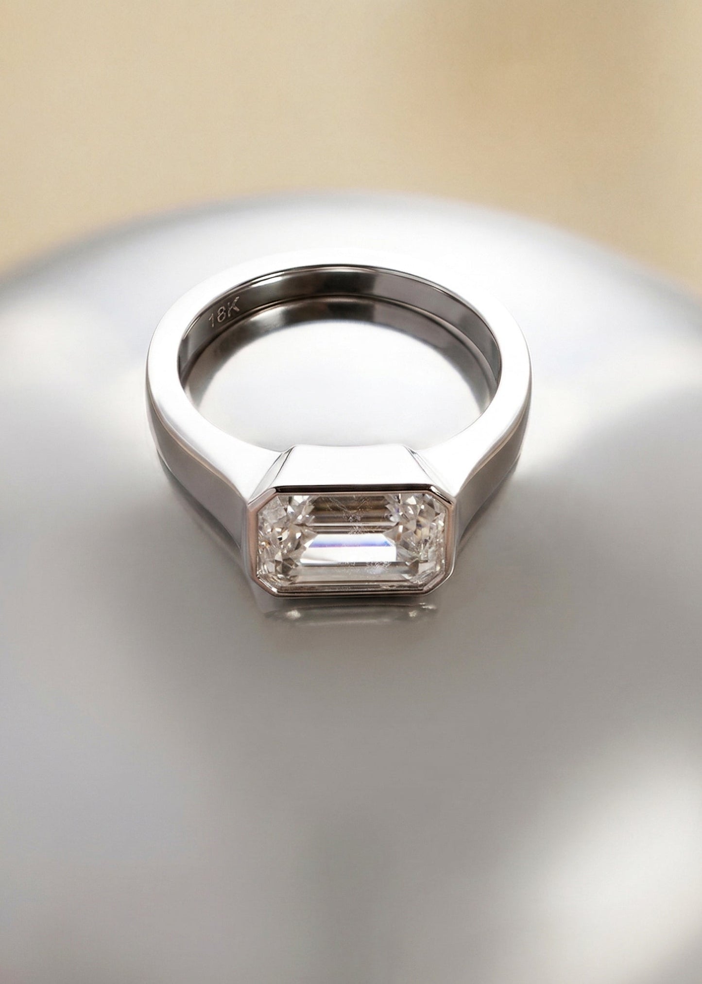 Moval Swirl Semi Pave Engagement Ring – 2.5 CT Lab Grown Diamond