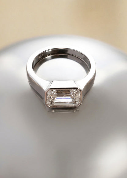 Moval Swirl Semi Pave Engagement Ring – 2.5 CT Lab Grown Diamond