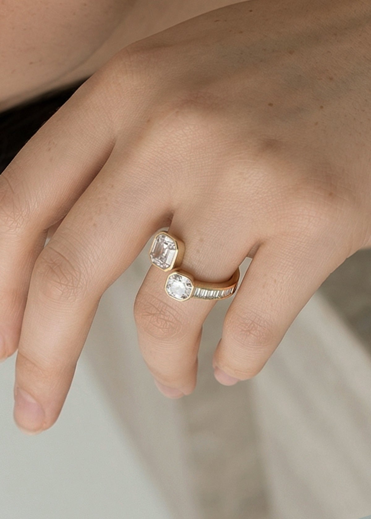 Moval Swirl Semi Pave Engagement Ring – 2.5 CT Lab Grown Diamond