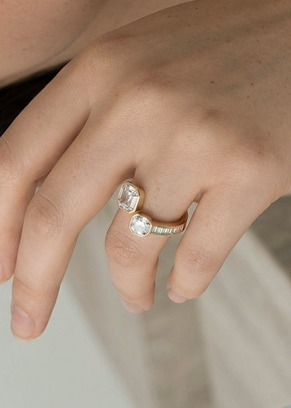 Moval Swirl Semi Pave Engagement Ring – 2.5 CT Lab Grown Diamond