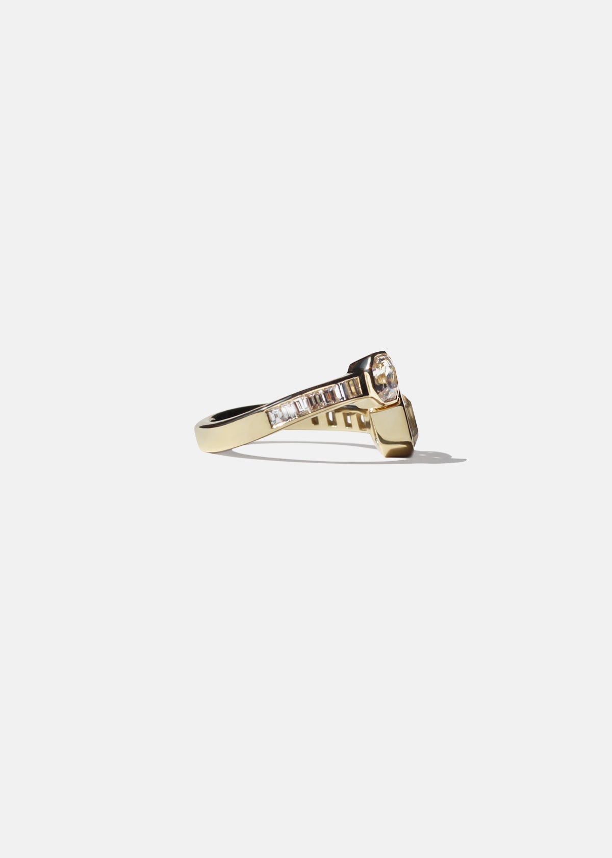 Moval Swirl Semi Pave Engagement Ring – 2.5 CT Lab Grown Diamond