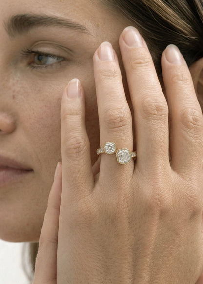 Moval Swirl Semi Pave Engagement Ring – 2.5 CT Lab Grown Diamond
