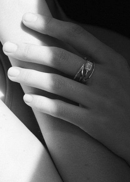 Moval Swirl Semi Pave Engagement Ring – 2.5 CT Lab Grown Diamond