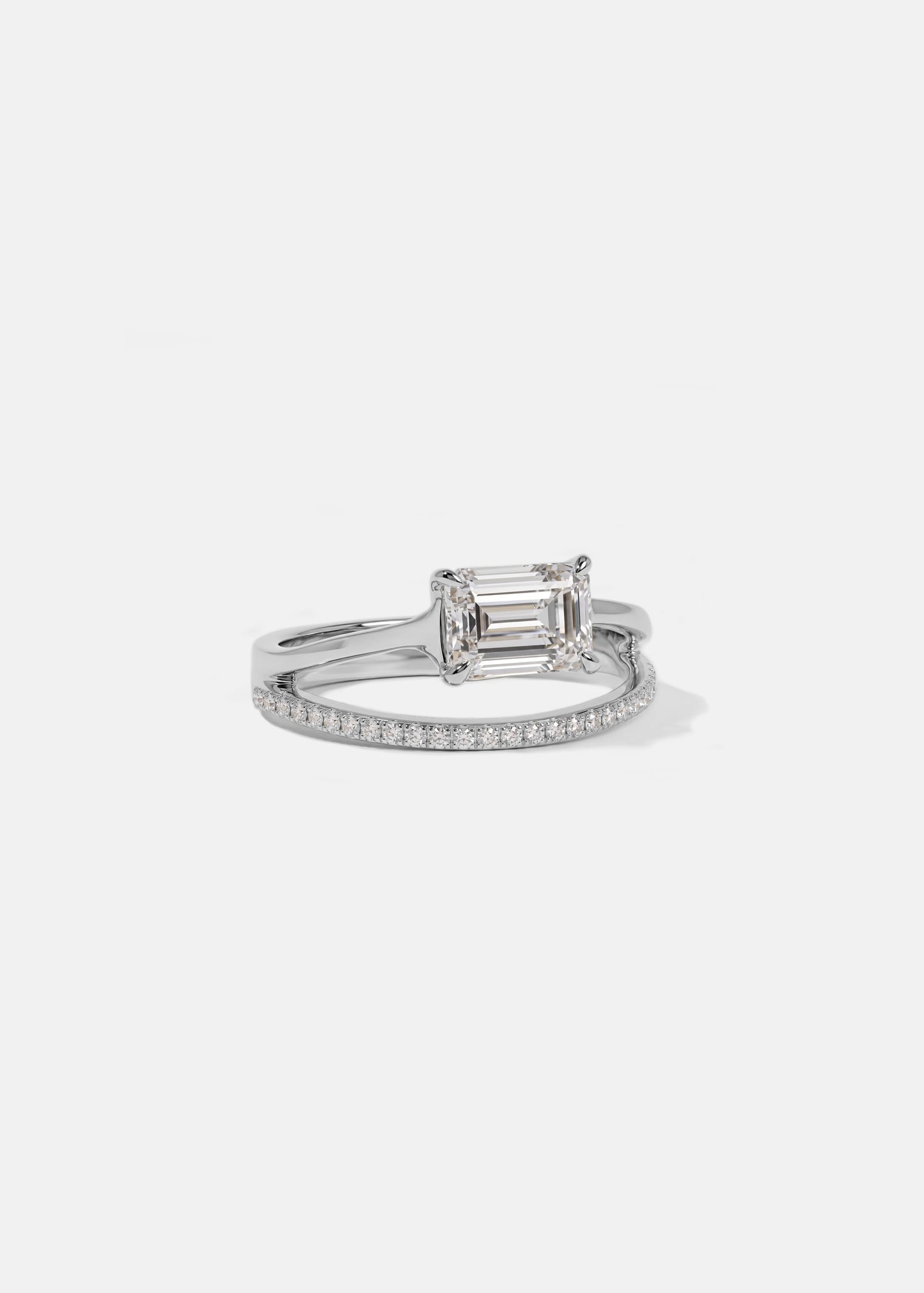 Moval Swirl Semi Pave Engagement Ring – 2.5 CT Lab Grown Diamond