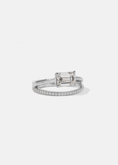 Moval Swirl Semi Pave Engagement Ring – 2.5 CT Lab Grown Diamond