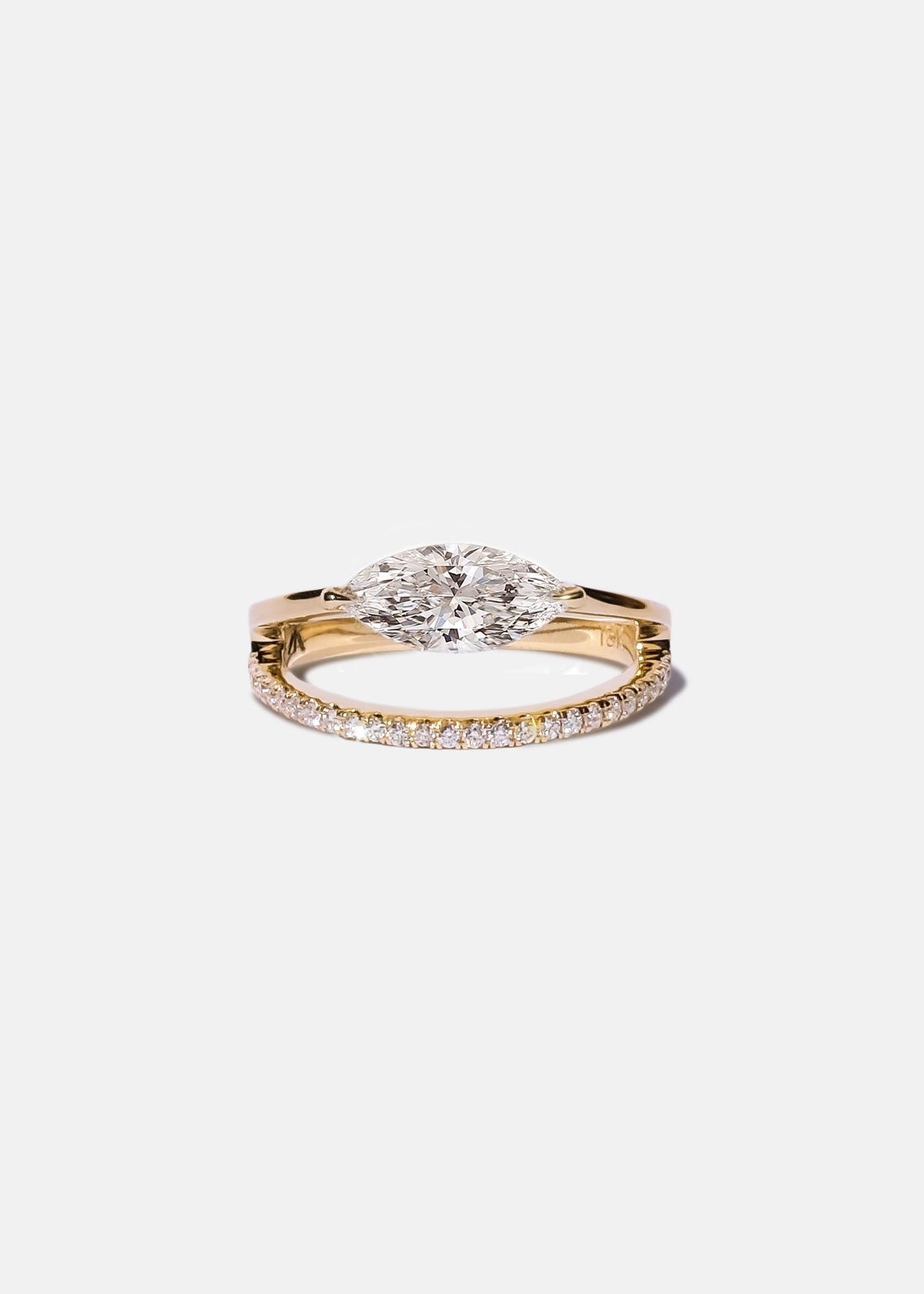 Moval Swirl Semi Pave Engagement Ring – 2.5 CT Lab Grown Diamond