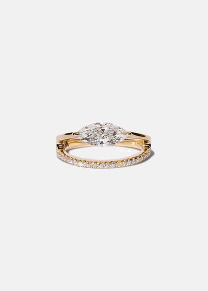 Moval Swirl Semi Pave Engagement Ring – 2.5 CT Lab Grown Diamond