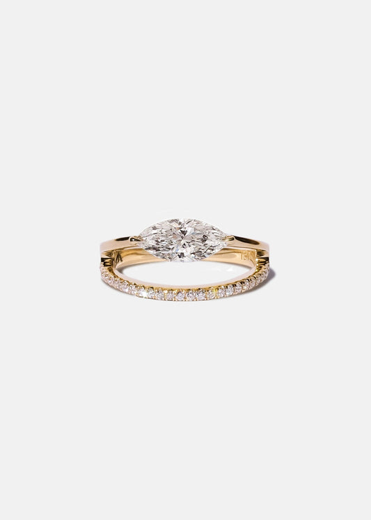 Moval Swirl Semi Pave Engagement Ring – 2.5 CT Lab Grown Diamond
