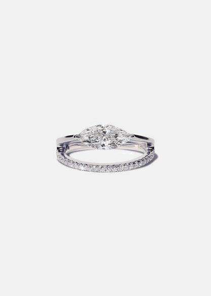 Moval Swirl Semi Pave Engagement Ring – 2.5 CT Lab Grown Diamond
