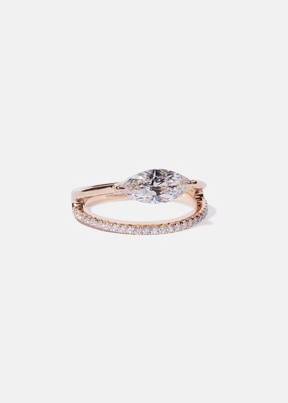 Moval Swirl Semi Pave Engagement Ring – 2.5 CT Lab Grown Diamond