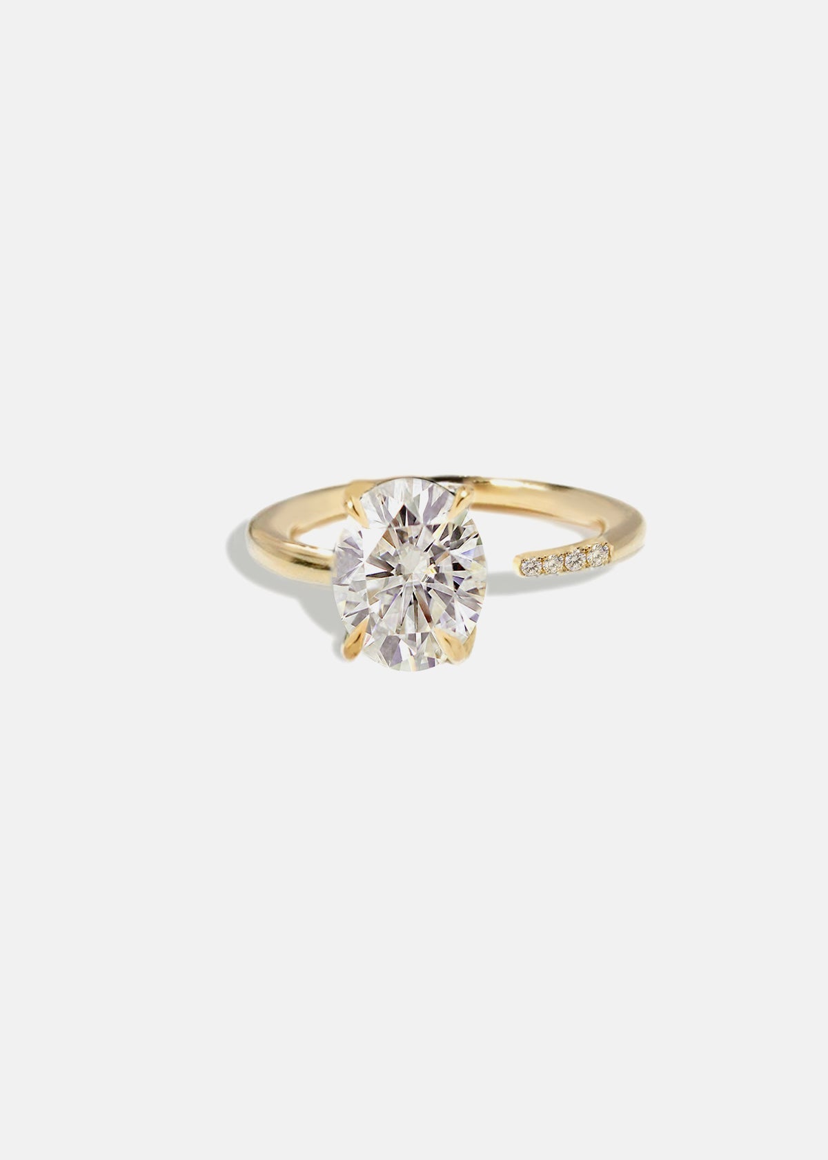 Moval Swirl Semi Pave Engagement Ring – 2.5 CT Lab Grown Diamond
